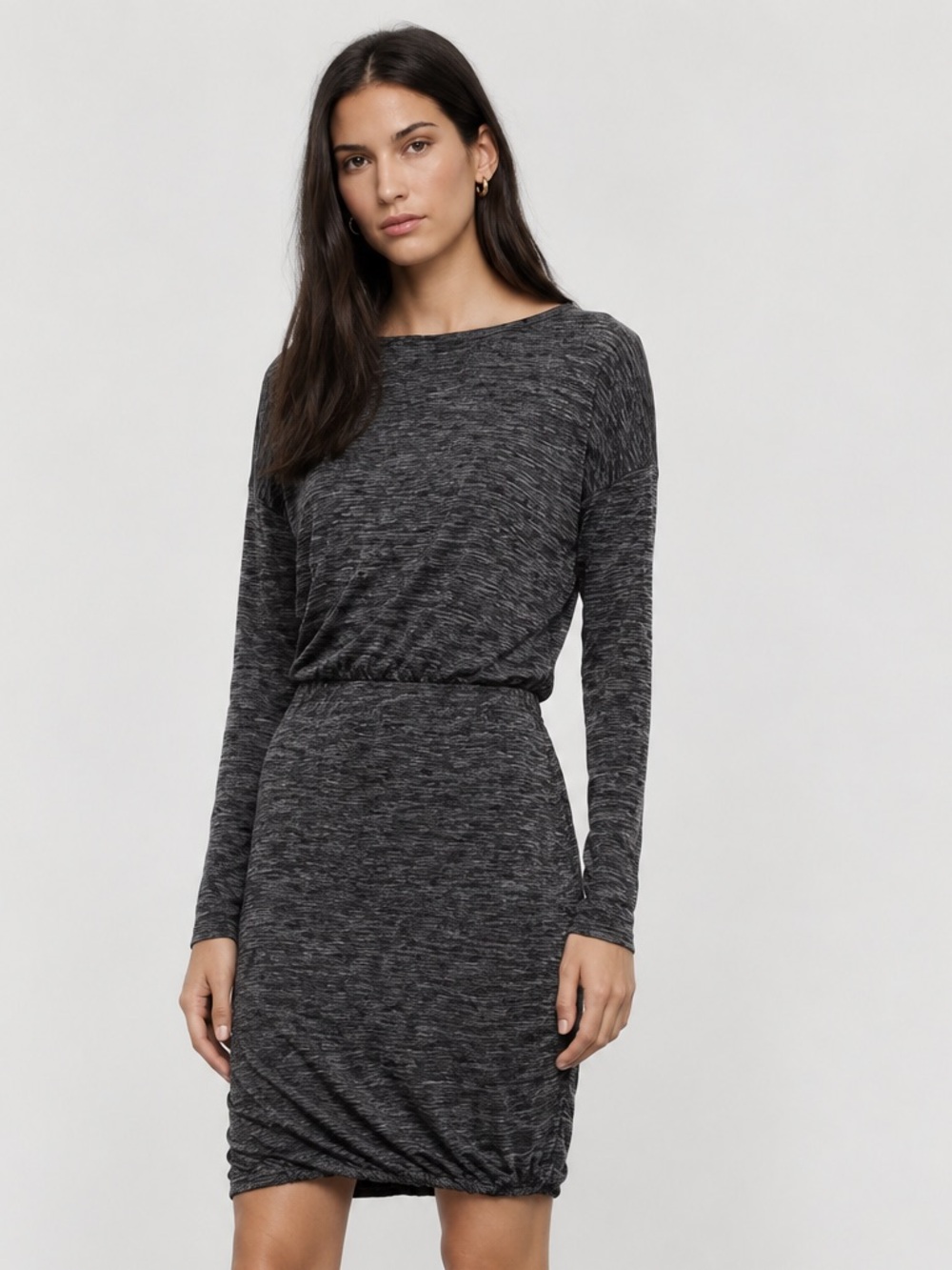 ARITZIA *WOOL LINEN* Bercot Long Sleeve Dress | Gray Charcoal - XSMALL Wilfred